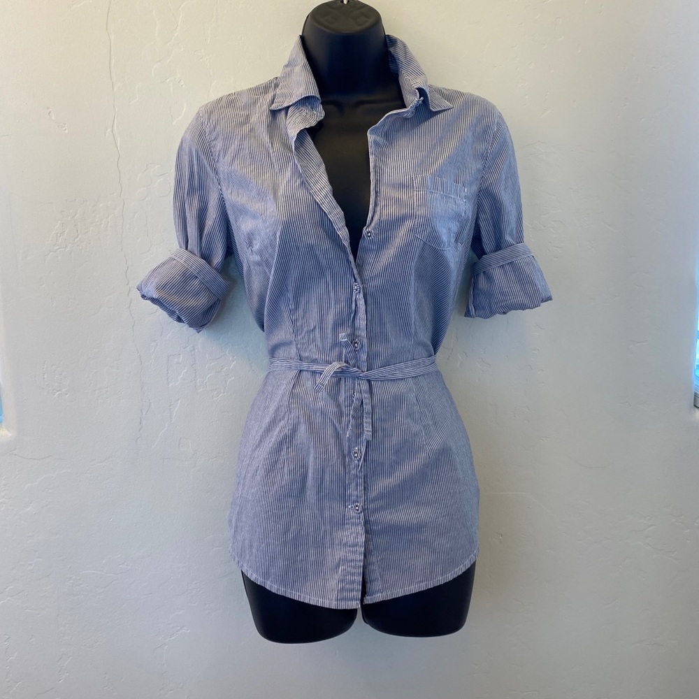 Converse Blue/White Striped Shirt Size XS